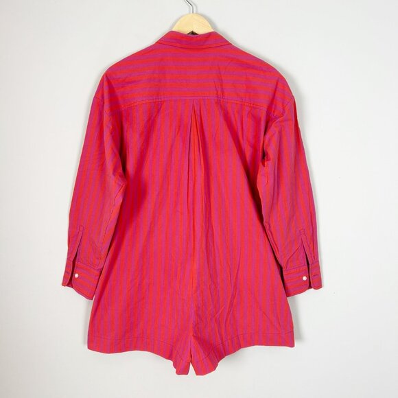 Anthropologie Maeve Striped Romper Shorts Long Sleeve Preppy Size XS Women's - Picture 3 of 4